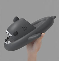 Shark Design Plush Slippers With Non-Slip Sole