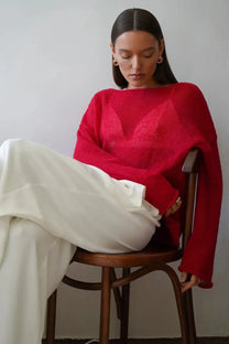 Sheer Longsleeve Knit Top