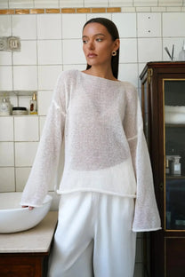 Sheer Longsleeve Knit Top