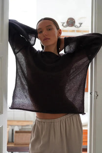 Sheer Longsleeve Knit Top