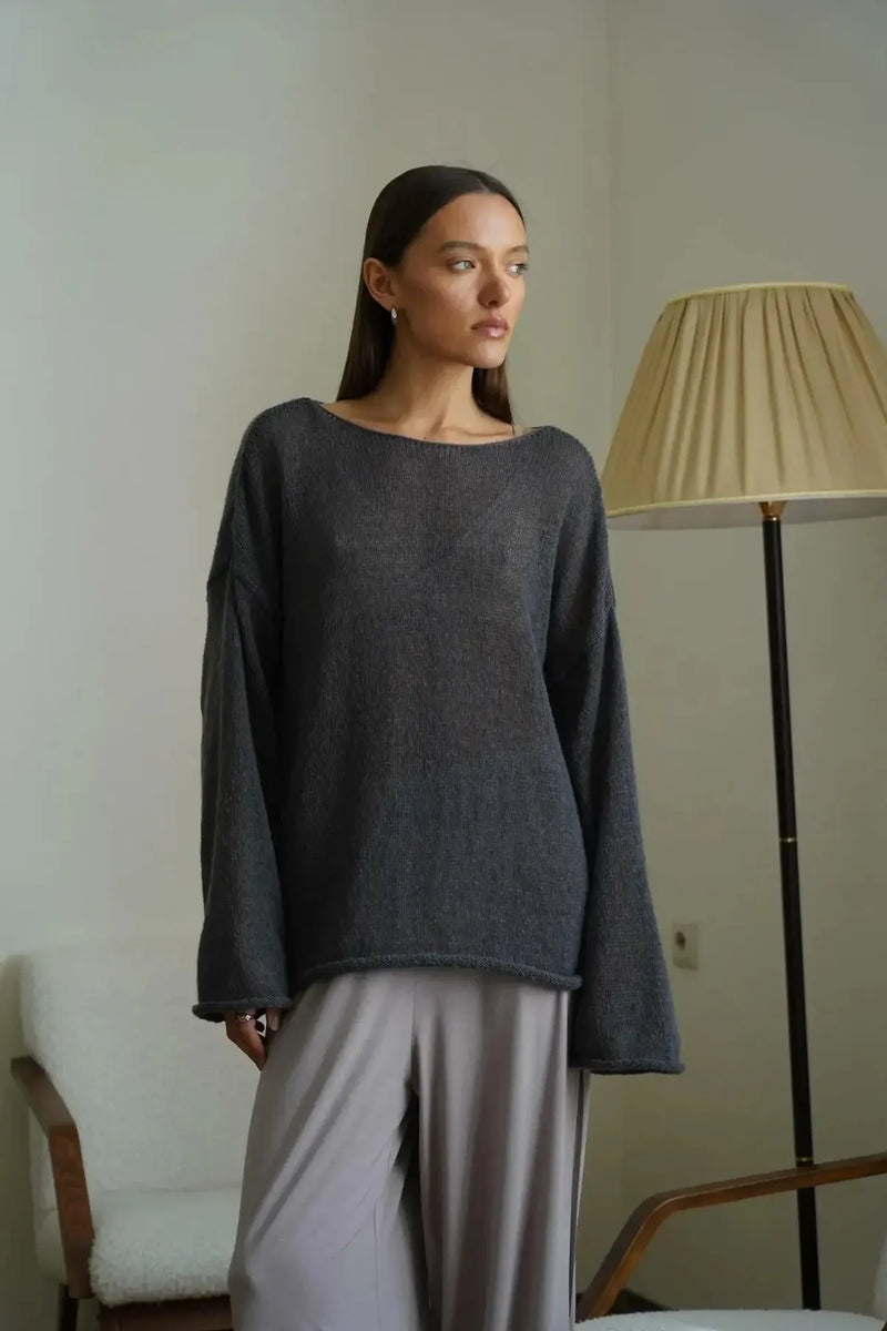 Sheer Longsleeve Knit Top