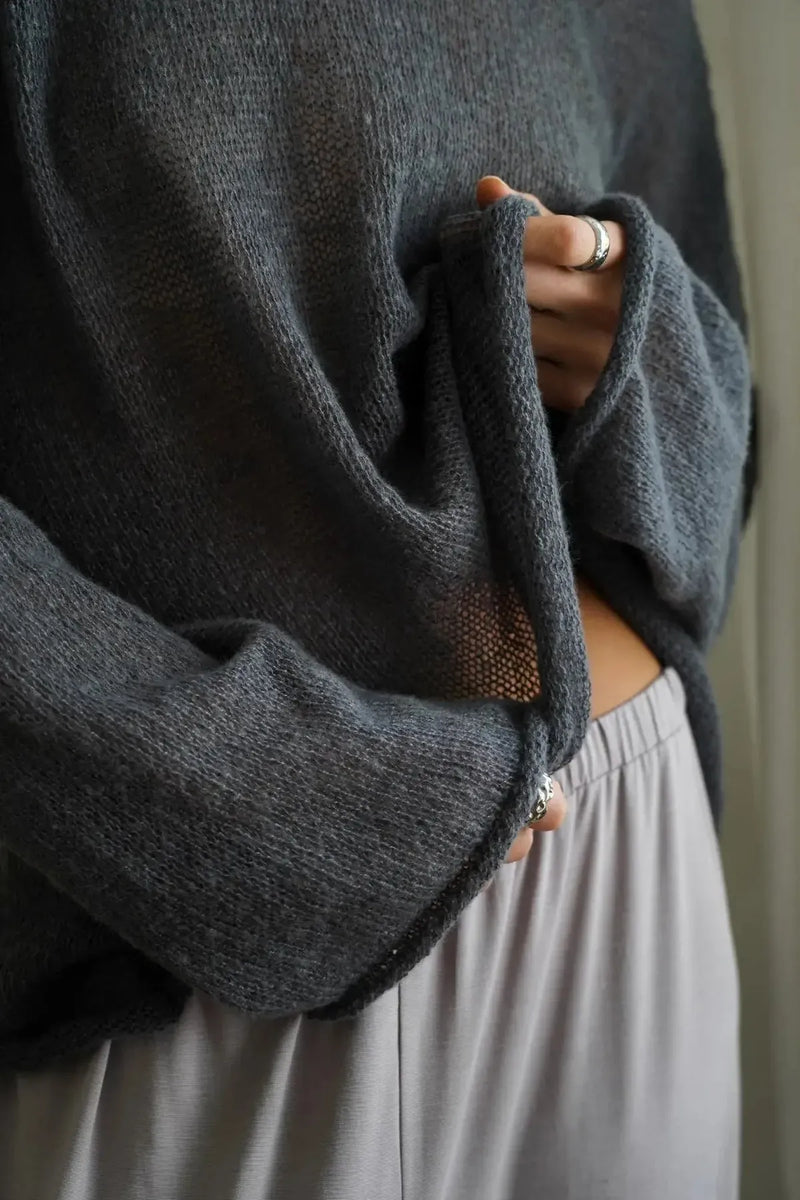 Sheer Longsleeve Knit Top