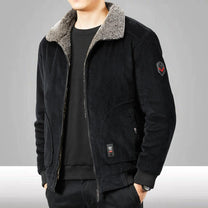 Sherpa Lined Corduroy Casual Bomber Jacket