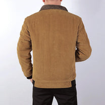 Sherpa Lined Corduroy Casual Bomber Jacket