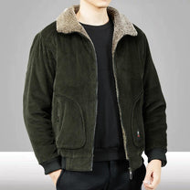 Sherpa Lined Corduroy Casual Bomber Jacket