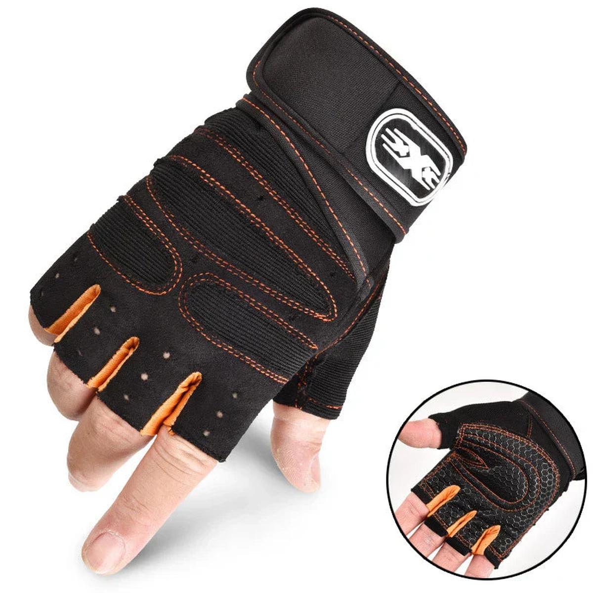 Shock-Absorbing Gym Gloves With Wrist Support