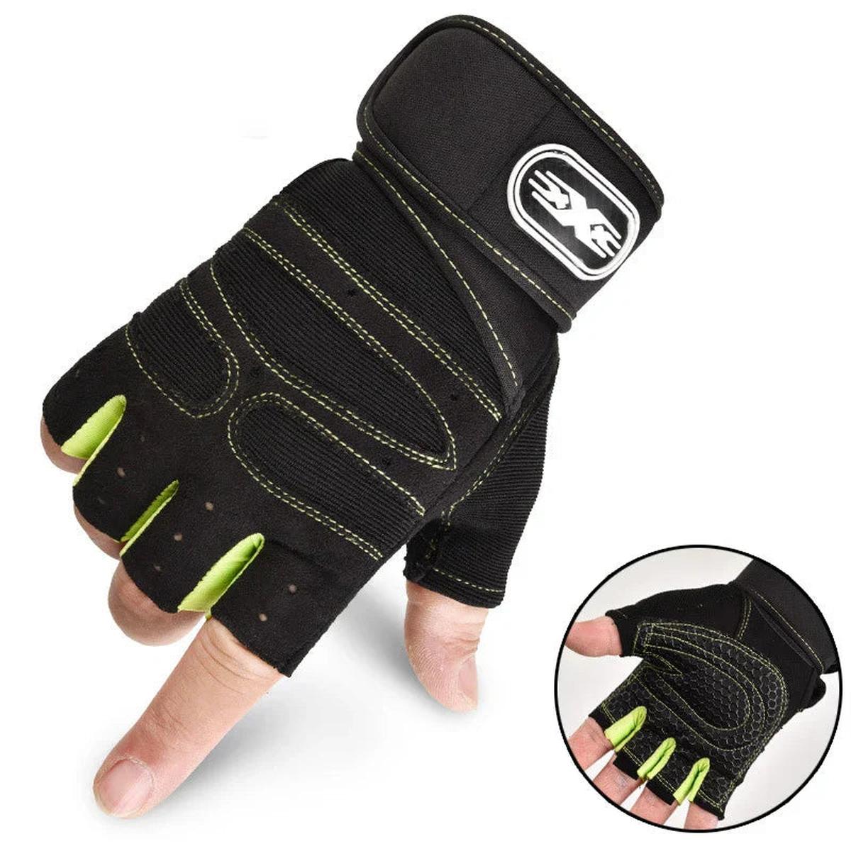 Shock-Absorbing Gym Gloves With Wrist Support
