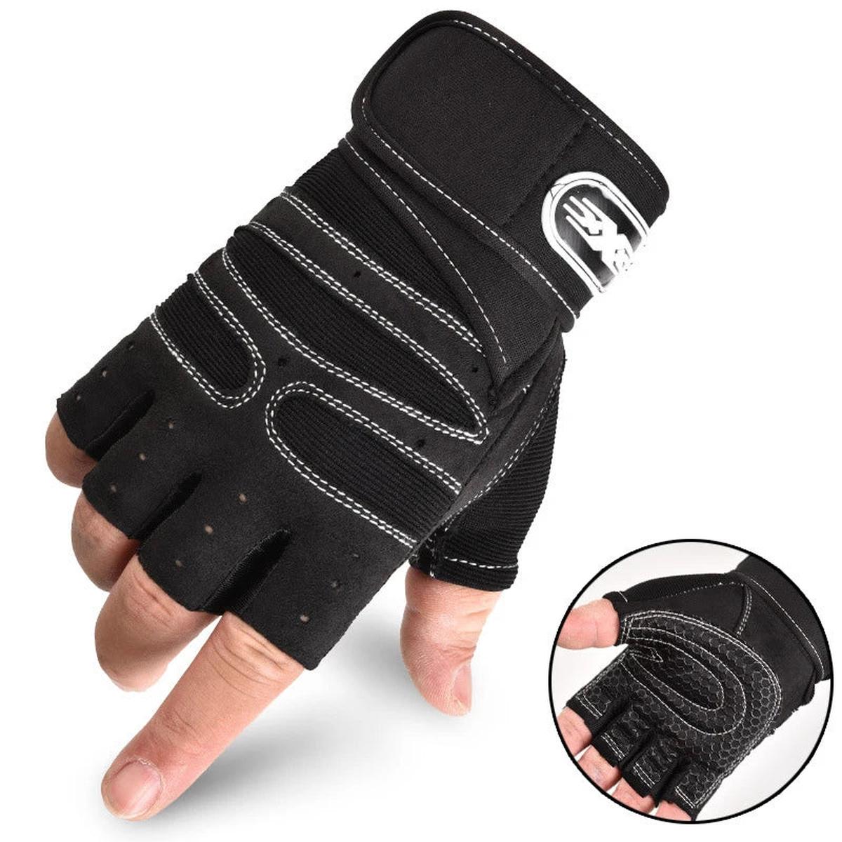 Shock-Absorbing Gym Gloves With Wrist Support