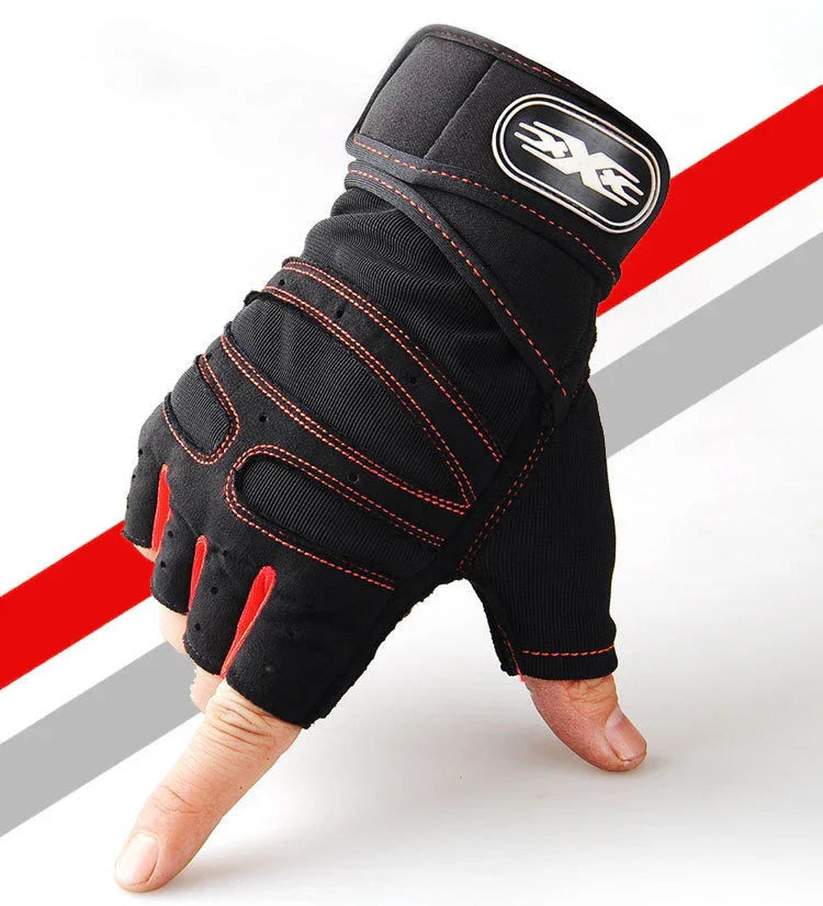 Shock-Absorbing Gym Gloves With Wrist Support
