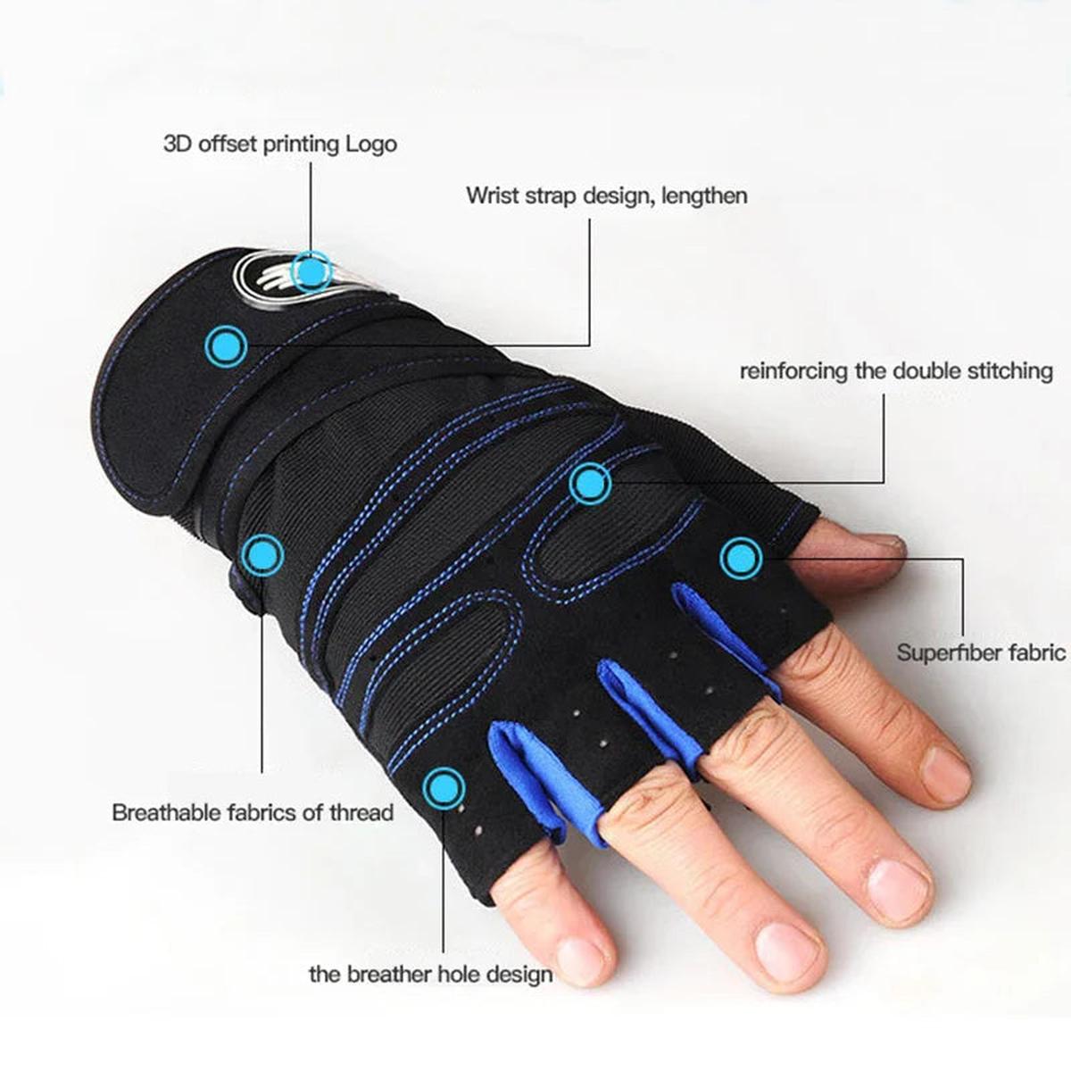 Shock-Absorbing Gym Gloves With Wrist Support