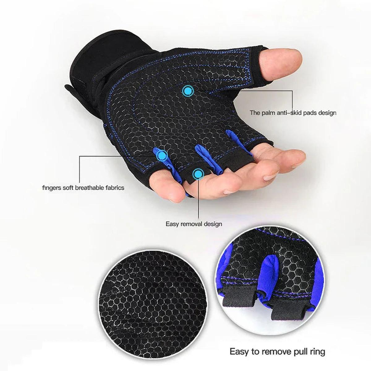 Shock-Absorbing Gym Gloves With Wrist Support