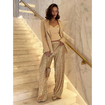 Silky Sequin Pants For Festive Occasions