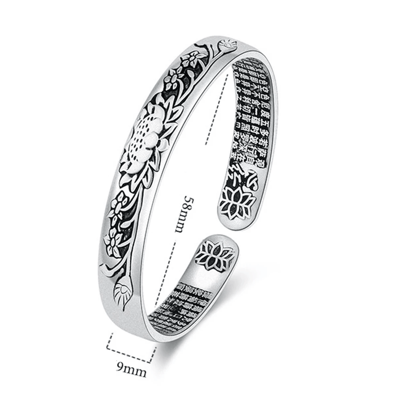 Silver Lotus Adjustable Unisex Bracelet