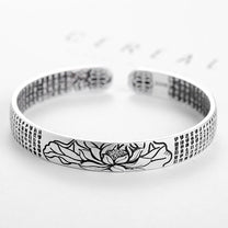 Silver Lotus Adjustable Unisex Bracelet
