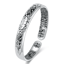 Silver Lotus Adjustable Unisex Bracelet