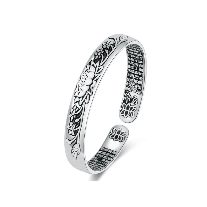 Silver Lotus Adjustable Unisex Bracelet