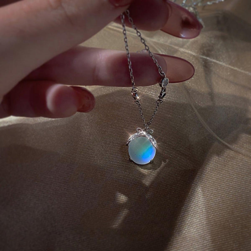 Silver Moonstone Necklace 19.7 Inches