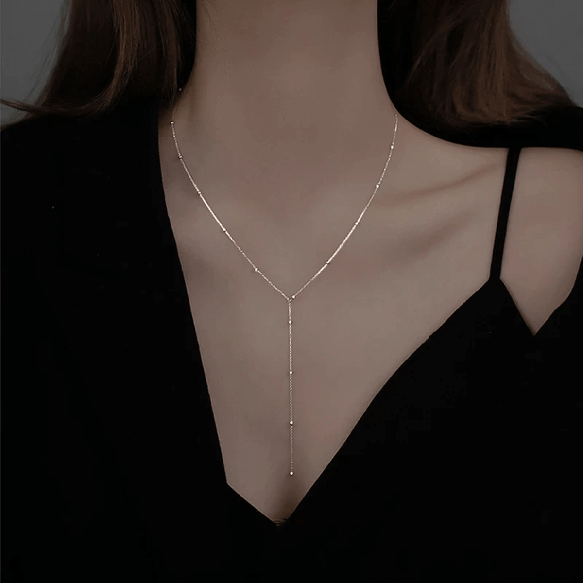 Silver-Plated Tassel Necklace For Women