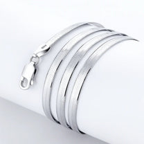 Sleek 4 Mm Sterling Silver Blade Chain Necklace