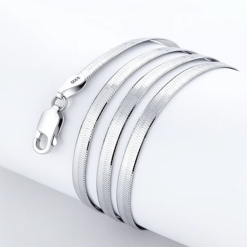 Sleek 4 Mm Sterling Silver Blade Chain Necklace