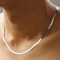Sleek 4 Mm Sterling Silver Blade Chain Necklace