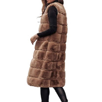 Sleeveless Faux Fur Open Front Layering Vest