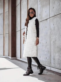 Sleeveless Faux Fur Open Front Layering Vest