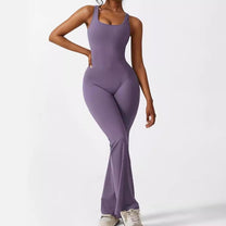 Sleeveless Flared Jumpsuit For Yoga And Fitness