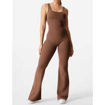 Sleeveless Flared Jumpsuit For Yoga And Fitness