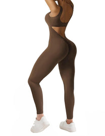 Sleeveless Flared Jumpsuit For Yoga And Fitness