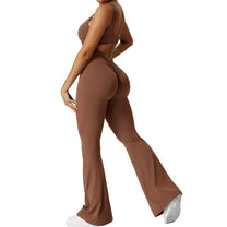 Sleeveless Flared Jumpsuit For Yoga And Fitness