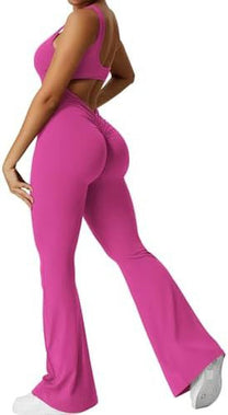Sleeveless Flared Jumpsuit For Yoga And Fitness