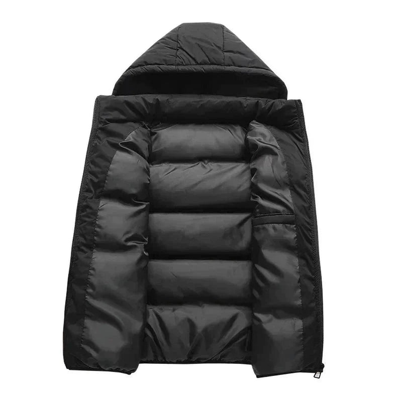 Sleeveless Insulated Winter Jacket With Removable Hood