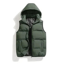 Sleeveless Insulated Winter Jacket With Removable Hood