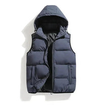 Sleeveless Insulated Winter Jacket With Removable Hood