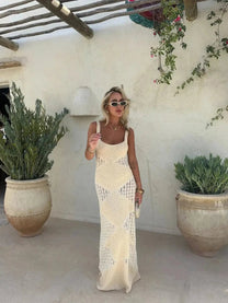 Sleeveless Knitted A-Line Maxi Dress