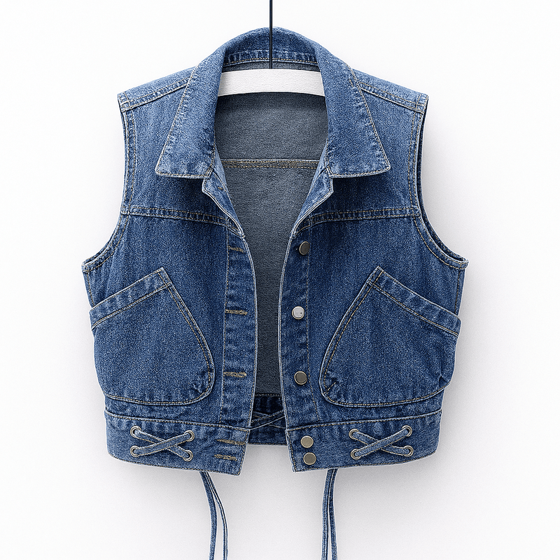 Sleeveless Lightweight Denim Vest For Women