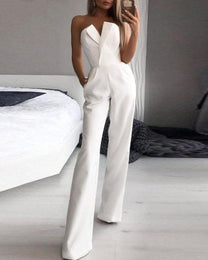 Sleeveless White Jumpsuit For Women