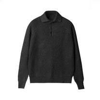 Slim Fit Cable Knit Polo Sweater