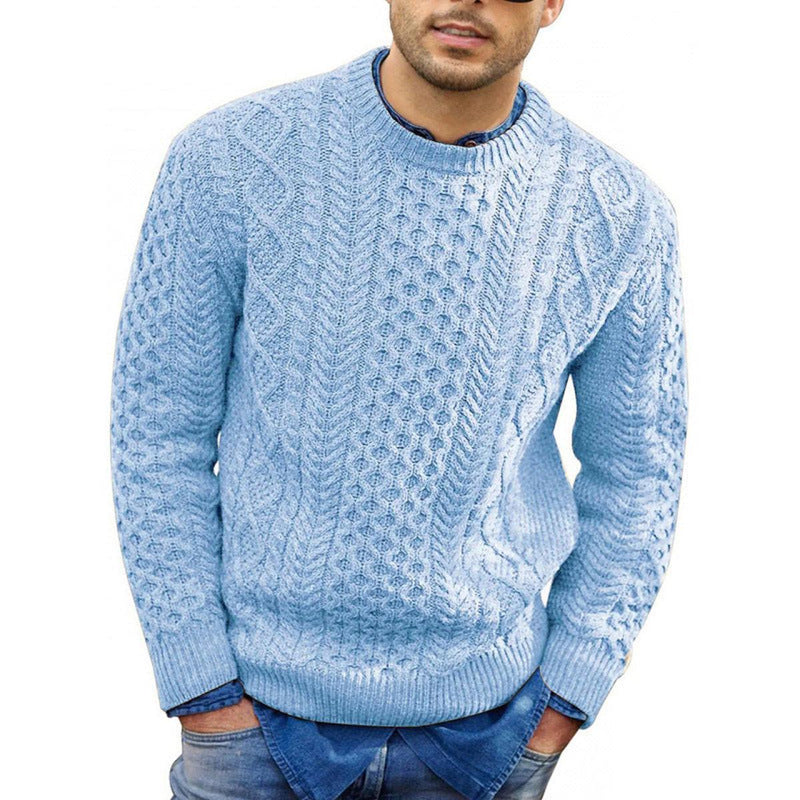 Slim-Fit Cable Knit Wool Blend Jumper