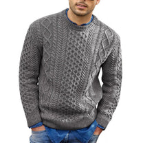 Slim-Fit Cable Knit Wool Blend Jumper