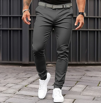 Slim-Fit Chino Trousers For Men - Autumn-Ready Stretch Fabric