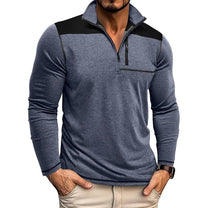 Slim Fit Half-Zip Pullover With Contrast Panels