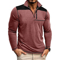 Slim Fit Half-Zip Pullover With Contrast Panels