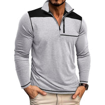 Slim Fit Half-Zip Pullover With Contrast Panels