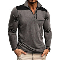 Slim Fit Half-Zip Pullover With Contrast Panels