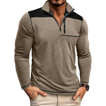 Slim Fit Half-Zip Pullover With Contrast Panels