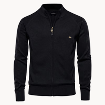 Slim Fit Herringbone Wool Blend Zip Jacket