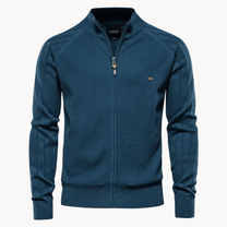 Slim Fit Herringbone Wool Blend Zip Jacket