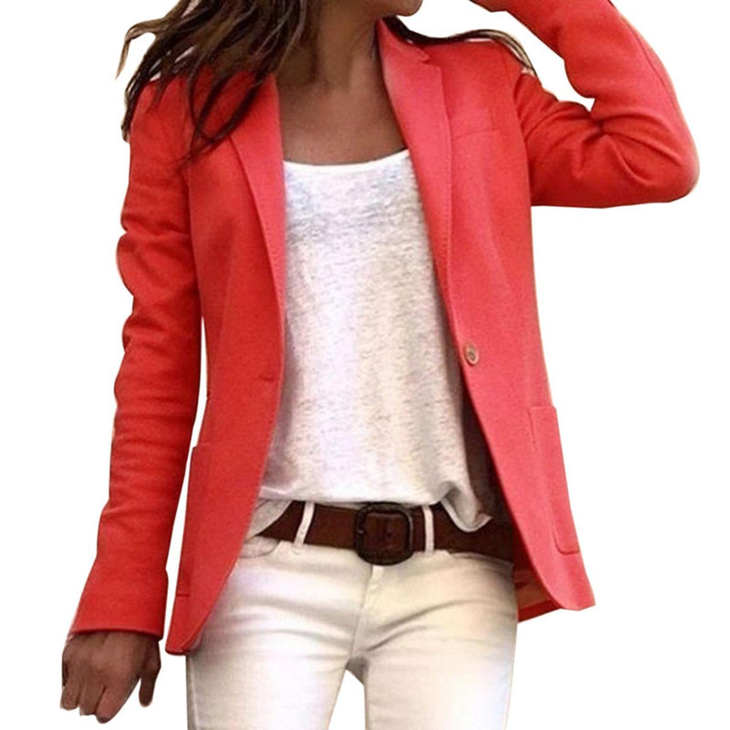 Slim Fit Long Sleeve Blazer For Women